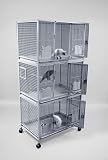 Stainless Steel Large Triple Stack Bird Cage 36 x 24 with Key Locks