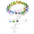 Sterling Silver W/Color Crystal Rosary