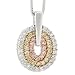 14k Tri Color Gold White and Yellow and Rose Pink Diamond Pendant Necklace (HI, SI-I, 0.72 carat)