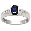 14K White Gold Sapphire and Diamond Ring