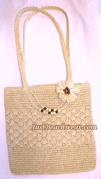 Crocheted Toyo Beach Bag, Natural