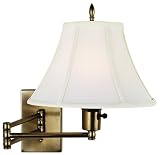 Antique Empire Brass Plug-In Swing Arm Wall Lamp
