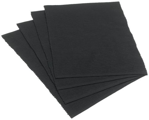 Childrens Toyshop  Kitchen & Housewares : DII Basics Black Ribbed Placemat Set of 4