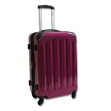 Valise rigide &agrave; roulettes magenta rose 4x rouler &agrave; 360 degr&eacute;s 58x40x28 Volume: 80 L Hauptstadtkoffer
