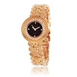 Montre femme bracelet m&eacute;tal, contour de strass