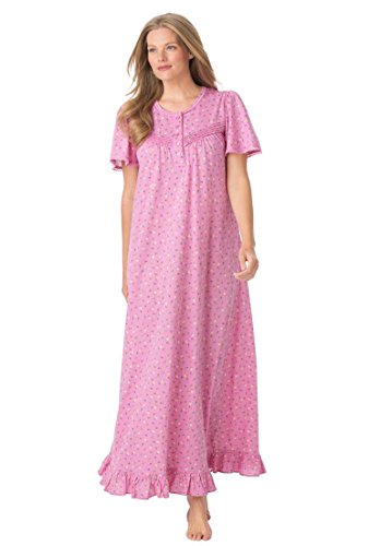 Dreams & Co. Women's Plus Size Long Cotton Knit Gown