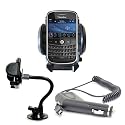 Brand New Shop4accessories Car Kit: Windscreen Suction Mount Holder and In Car Charger for the BlackBerry 9000 BOLD