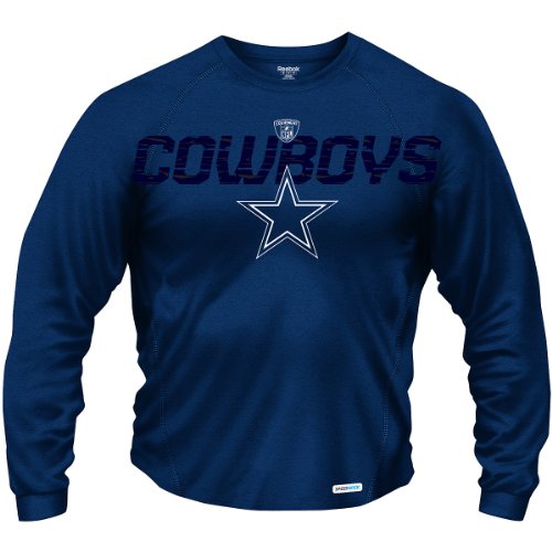 Reebok Dallas Cowboys Sideline Audible Heathered Long Sleeve Speedwick Extra Large