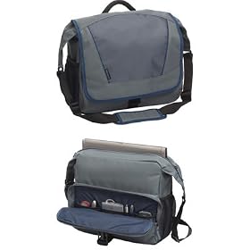 Targus Incognito Messenger for 15.6 Inch Laptops (Gray/Blue) TSM07003US