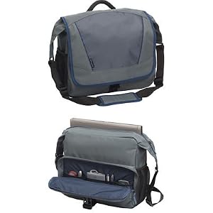 Targus Incognito Messenger for 15.6 Inch Laptops (Gray/Blue) TSM07003US
