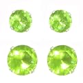 Peridot Color Silver Birthstone 2-Pair Set