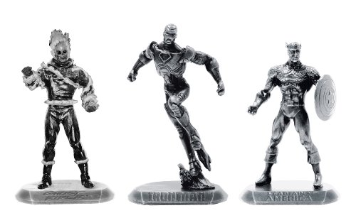  2010 San Diego Comic Con Exclusive 3 Pack sets Marvel Bronze Figures - Series #2 Iron Man, Ghost Rider and Captain America