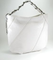 Michael Kors Collette Large Leather Shoulder Hobo Handbag, Vanilla