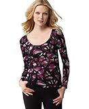 Calvin Klein Long-Sleeve Printed Mesh Top Orchid Multi XL