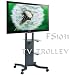 FS1031 TV Trolley Floor Stand w/ Mounting Bracket for LCD/Plasma TVs & Two Black Glass Shelves