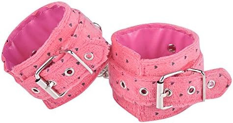 EasyBest Harmonious Sex Life 7pcs Black Bondage Kit Under the Bed BDSM S&M Restraints System Including : Whip, Ball Gag, Collar with Leash, Hand Restraints, Rope, Blindfold, and Nipple Clamps (7pcs, Pink Dot)