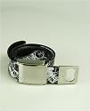 Zoo York Black & Blue Web Leather Belt and Buckle