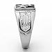 Marimor Jewelry Men's Stainless Steel 316 Crystal Masonic Lodge Freemason Ring Band Size 8-13