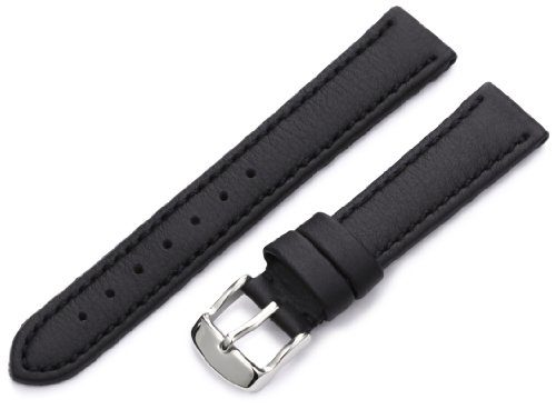 Hadley-Roma Women's LSL739RA 160 16-mm Black Genuine 'Lorica' Leather Watch Strap