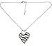 Zebra Heart Necklace [Love Series] Silver Iced Out Crystal Black & White Pendant Jewelry