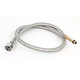 uxcell　湯沸かし器用ホース　シャワーホース　給湯器用　ホース　シルバートーン　メタル　78cm　19mm　9mm