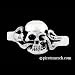 Sterling Silver Pirate Skull & Snake Ring