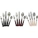 5 piece place setting cutlery set, or salad servers, French design off white or red handles antique style