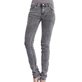 Doublju Womens Slim Black Jeans GRAY (WP118)