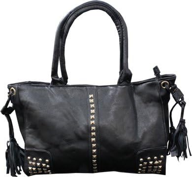 Femina Western Studded Rocker Black Purse with a NutriChart