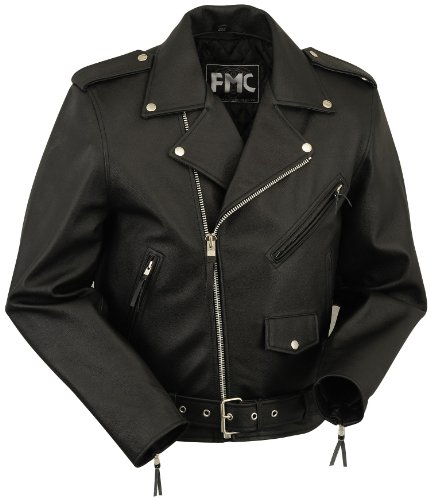 First Manufacturing Black Size 66 Men's Classic Motorcycle Jacket with Zip-Out Liner On Sale