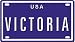 VICTORIA USA MINI METAL EMBOSSED LICENSE PLATE NAME FOR BIKES, TRICYCLES, WAGONS, KIDS DOORS, GOLF CARTS, BABY STROLLERS, PEDAL CARS. OVER 400 NAMES AVAILABLE. TYPE IN NAME USA PLATE IN SEARCH. YOUR NAME WILL SHOW UP.