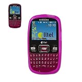 New Fashionable Perfect Fit Soft Polymer Protector Skin Cover Cell Phone Case with Screen Protector for Samsung Freeform / Link R350 / R351 MetroPCS Alltel - HOT PINK