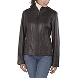 Cruzer Women's Slim Leather Scuba Jacket - Black M