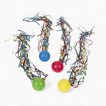 Streamer Bouncing Ball 1 dozen - Bulk Toy Streamer Bouncing Ball 1 dozen - Bulk Toy