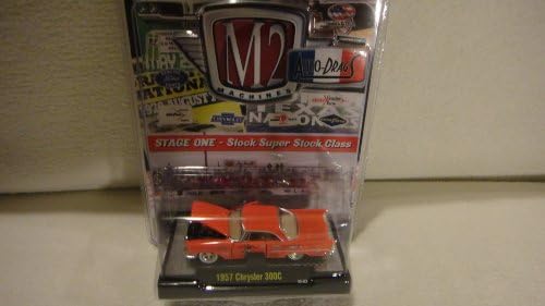M2 MACHINES 1:64 SCALE AUTO-DRAGS STAGE ONE SUPER STOCK CLASS 1957 ORANGE CHRYSLER 300C DIE-CAST COLLECTIBLE