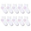 Girls' Hanes&reg; 10-pk. Ankle Socks White/Pink