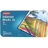 Derwent Inktense Blocks, 4mm Core, Metal Tin, 36 Count (2301979)