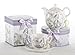 Porcelain Tea for One Tea Pot, Lavander and Pink Rose Pattern, Matching Keepsake Box