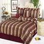 11 Piece Ruby Stripe Comforter Set Cal King