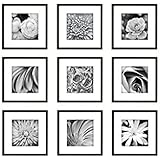 Hang Your Own Gallery Square 9-Piece Frame Set, Black