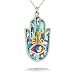 Blue Hamsa Necklace to Protect from the Evil Eye #2412B