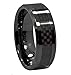 8mm Black Ceramic Carbon Fiber Wedding Ring Comfort Fit