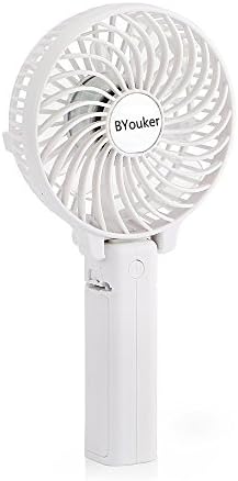 BYouker Rechargeable 18650 Li-ion battery 3.7V / 2000mAh Portable Mini 3 Gear Speed USB Mini Battery ABS Fans For Laptop Computer Office Car Baby (White)