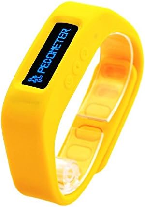 KevinDeal(TM) Yellow Comfortable Silicone Bluetooth Sports Exercise Step/Time Tracking Pedometer Bracelet Smart Watch Wristband Android Smart Phone APP Sync