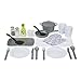 Melissa & Doug 22-Piece Play Kitchen Accessories Set - Utensils, Pot, Pans, and More, White