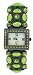 Philip Mercier Ladies White Dial Fashion Watch With Green Stone Set Bracelet