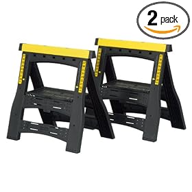 Stanley 60622 Folding Adjustable Sawhorse, Twin-Pack