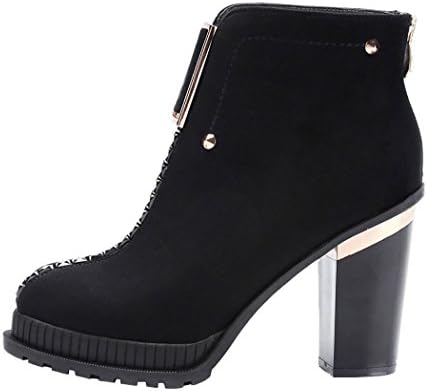 Laikakingdom Crystal Zipper Closure Platform Suede High Heels Shoes For Women(8 B(M) US, Black)