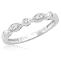 10k White, Yellow, or Pink Gold Diamond Stack Ring (1/10 cttw, H-I Color, I2 Clarity)