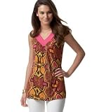Apparel : Cha Cha Vente Printed V-Neck Sleeveless Tunic